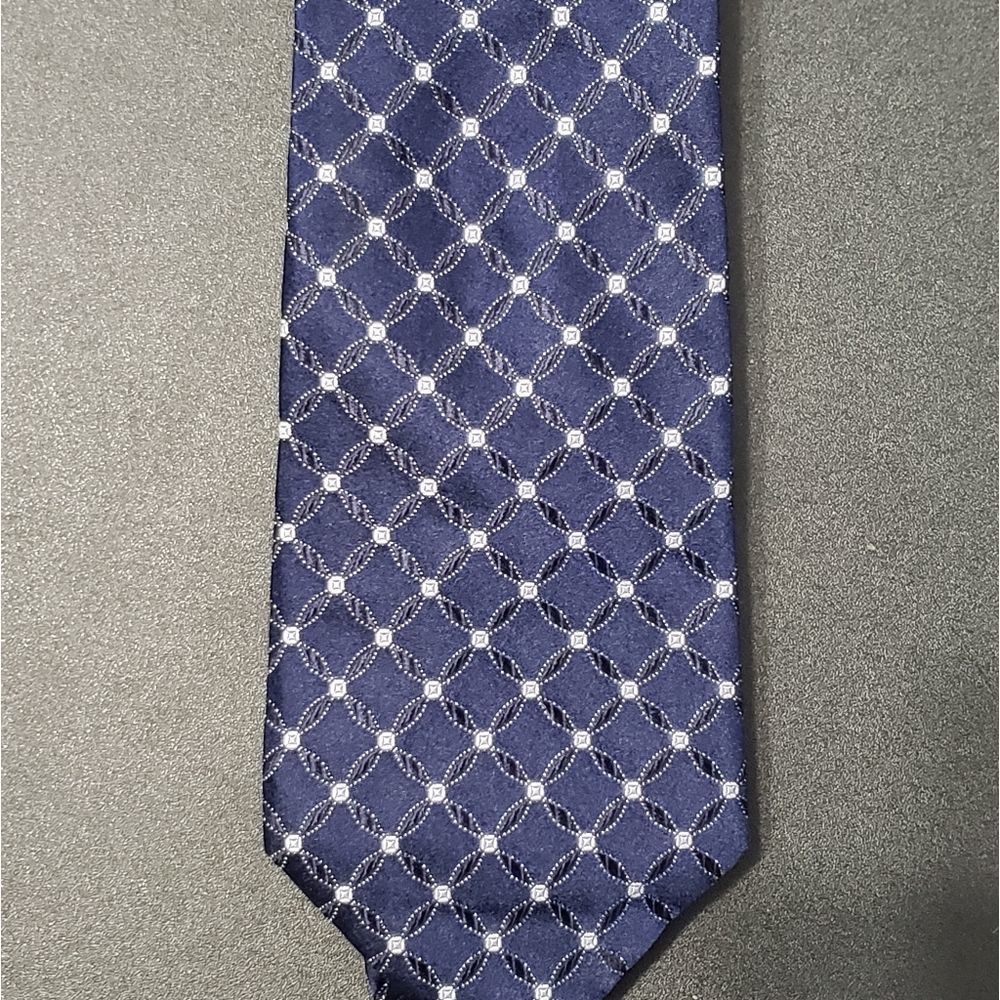 Sean John Blue/White Abstract print Tie - Picture 2 of 4